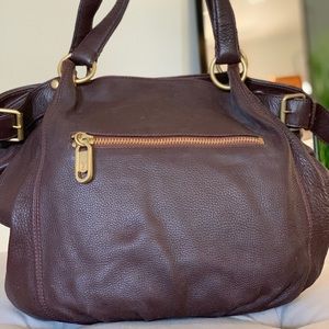 LINEA PELLE brown leather hobo purse